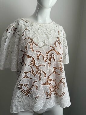Express White Lace Cutout Blouse
